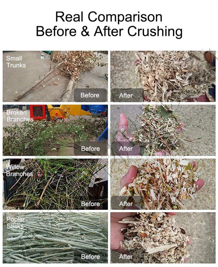 Tree Branch Wood Chipper Shredder Chipping Diesel